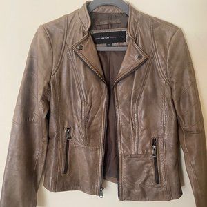Andrew Marc Brown Leather Women's Jacket Size Small